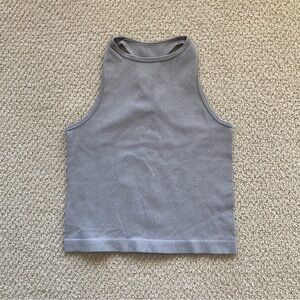 Free People Intimately High Neck Ribbed Athletic Crop Tank Top XS/S Stretch EUC